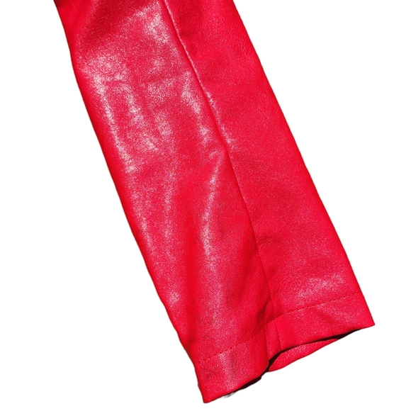 Tripp NYC Faux Leather Classic Red Moto Jacket - Picture 3 of 7